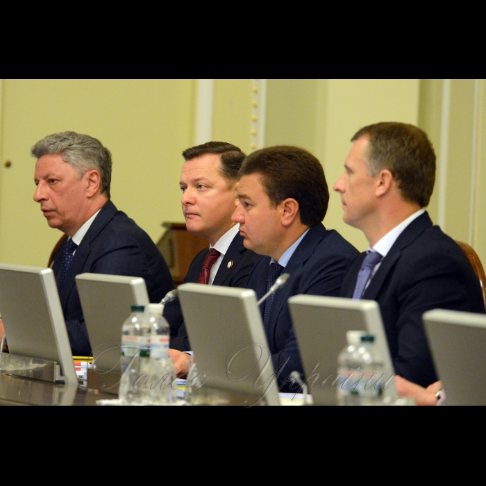 2 квітня 2018 погоджувальна рада у Верховній Раді України.
Юрій Бойко (ОП), Олег Ляшко (РП), Віктор Бондар (Відро.), Ярослав Москаленко (Воля).