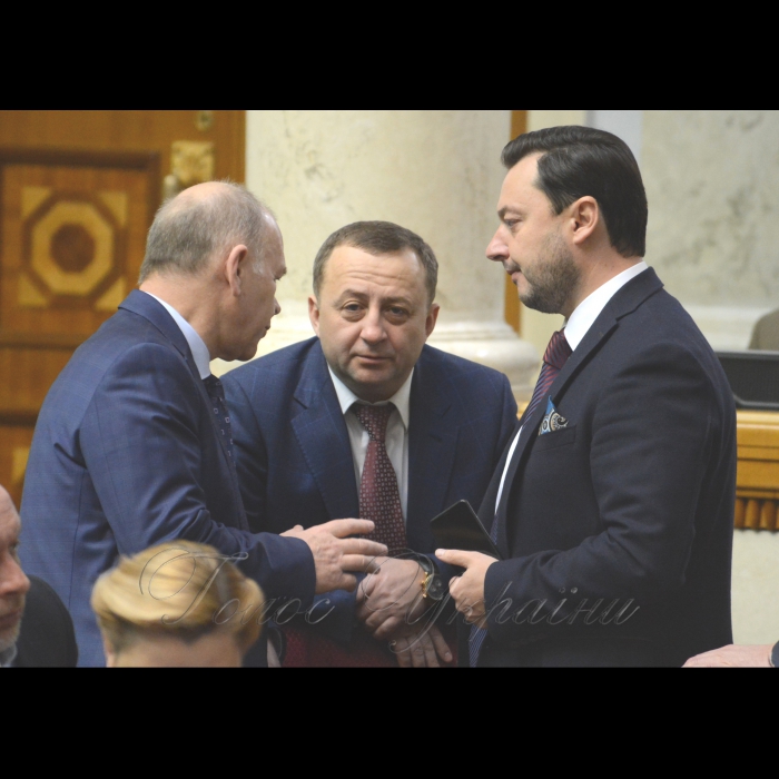 5 квітня 2018 засідання ВР. Михайло Довбенко, Василь Яніцький, Юрій Соловей БП.