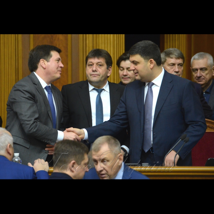 6 квітня 2018 засідання ВР. Віц. прем. Геннадій Зубко, Володимир Кістіон, пр. мін. Володимир Гройсман.