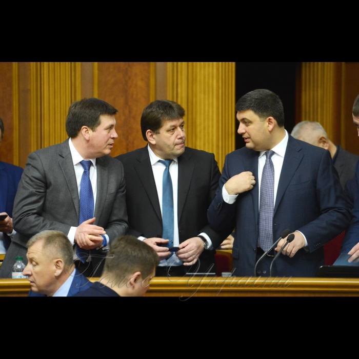 6 квітня 2018 засідання ВР. Віц. прем. Геннадій Зубко, Володимир Кістіон, пр. мін. Володимир Гройсман.