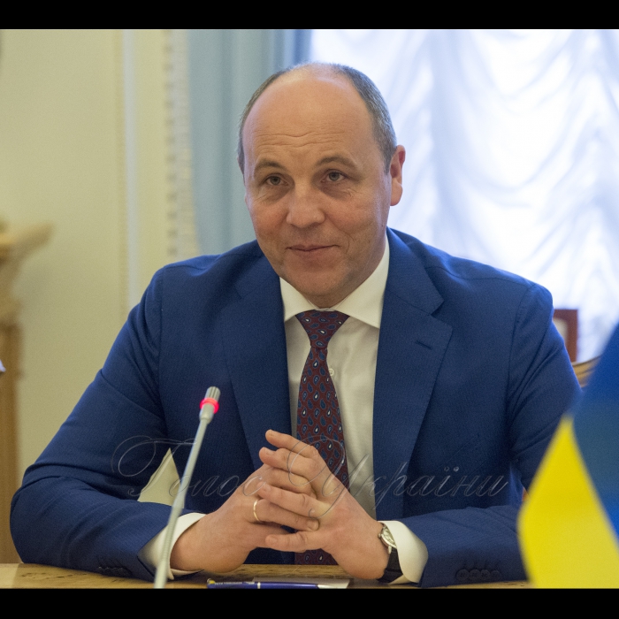 12 квітня 2018 зустріч Голови Верховної Ради України Андрія Парубія з депутатом Німецького Бундестагу Франком Штеффелем.