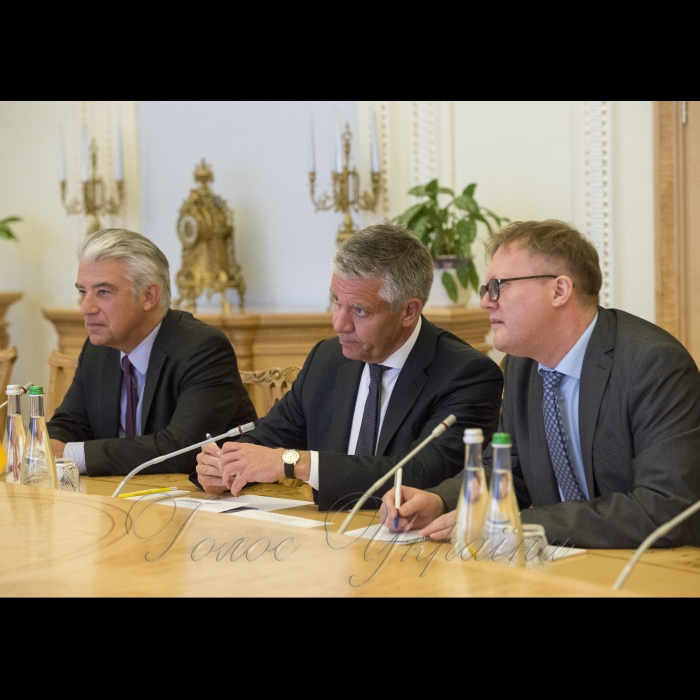 12 квітня 2018 зустріч Голови Верховної Ради України Андрія Парубія з депутатом Німецького Бундестагу Франком Штеффелем.