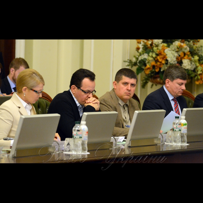 14 травня 2018 засідання Погоджувальної ради у Верховній Раді України. Юлія Тимошенко (Б), Олег Березюк (Сам), Максим Бурбак (НФ), Артур Герасимов (БП).