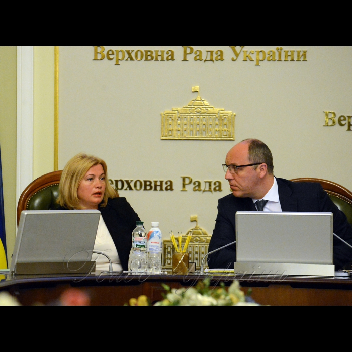 14 травня 2018 засідання Погоджувальної ради у Верховній Раді України. Ірина Геращенко, Андрій Парубій.