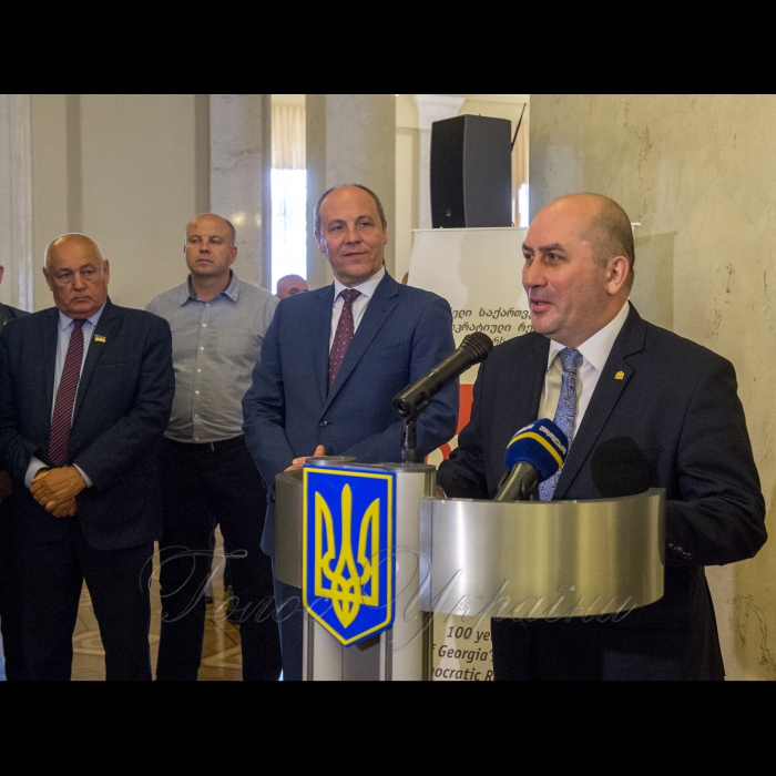 22 травня 2018 за участі Голови Верховної Ради України Андрія Парубія та за підтримки Посольства Грузії в Україні відбулася презентація фотовиставки «Перша Грузинська Демократична Республіка». Надзвичайний і Повноважний Посол Грузії в Україні Гела Думбадзе, народний депутат України Хвича Мепарішвілі.