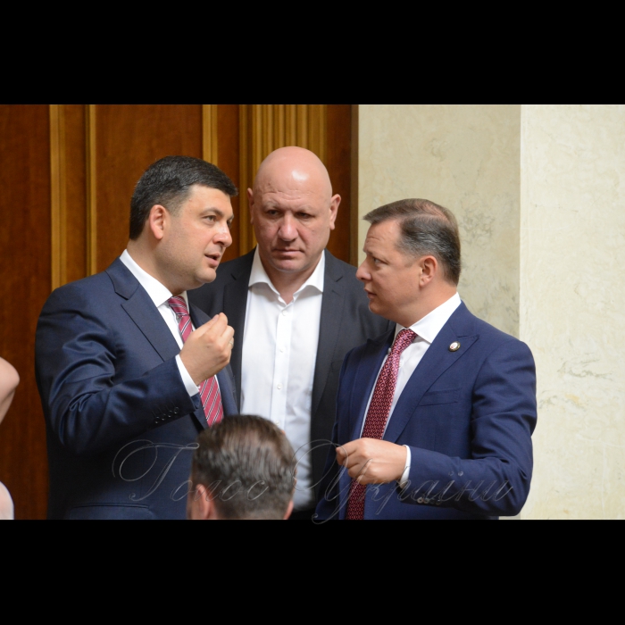 Сесія Верховної Ради України. Володимир Гройсман Олександр Ревега БП Олег Ляшко РП
