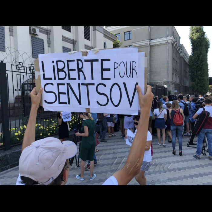 21 серпня 2018 акція на підтримку Олега Сенцова біля Посольство РФ в Україні. На 100-й день голодування режисера і письменника Олега Сенцова, Український ПЕН спільно з Центром Громадянських Свобод провів акцію біля Посольства Росії в Києві. Окрім України та Великої Британії, акції 