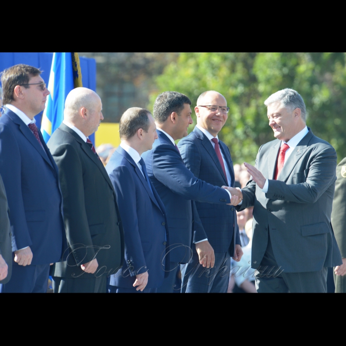 24 серпня 2018 Голова Верховної Ради України Андрій Парубій разом з Президентом України, Верховним головнокомандувачем Петром Порошенком, Прем’єр-міністром України Володимиром Гройсманом, народними депутатами, урядовцями, гостями столиці взяли участь в урочистих заходах з нагоди святкування 27-ї річниці Незалежності України.
У параді взяли участь 18 іноземних делегацій із різних країн світу, зокрема із Великої Британії, США, Канади, Литви, Естонії, Польщі, Румунії, Молдови, Грузії, Латвії, Данії, Польщі.