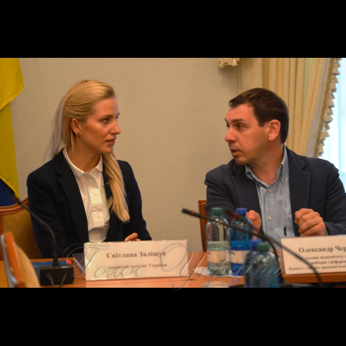 24 вересня 2018 у Комітеті Верховної Ради України відбувся міжнародний круглий стіл «Проблеми законодавчого забезпечення проведення референдумів в Україні». 
Народні депутати Олександр Черненко та Світлана Заліщук.