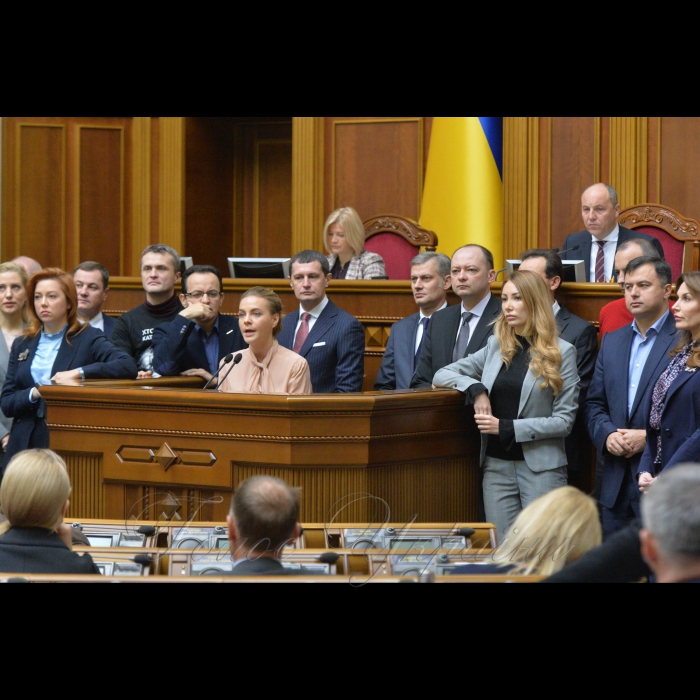 6 листопада 2018 ранкове пленарне засідання Верховної Ради України. 
Голова Верховної Ради України А.Парубій відкрив ранкове пленарне засідання. 
А.Парубій від імені Верховної Ради висловив співчуття рідним та близьким відомої громадської активістки, радниці міського голови Херсона Катерини Гандзюк, яка померла 4 листопада в опіковому відділенні Київської міської лікарні №2.