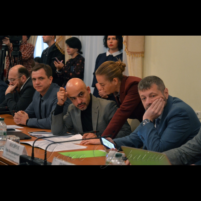15 листопада 2018 засідання тимчасової слідчої комісії Верховної Ради з розслідування вбивства активістки Катерини Гандзюк. Юрій Павленко, Мустафа Наєм, Олена Сотник, Ігор Мосійчук.