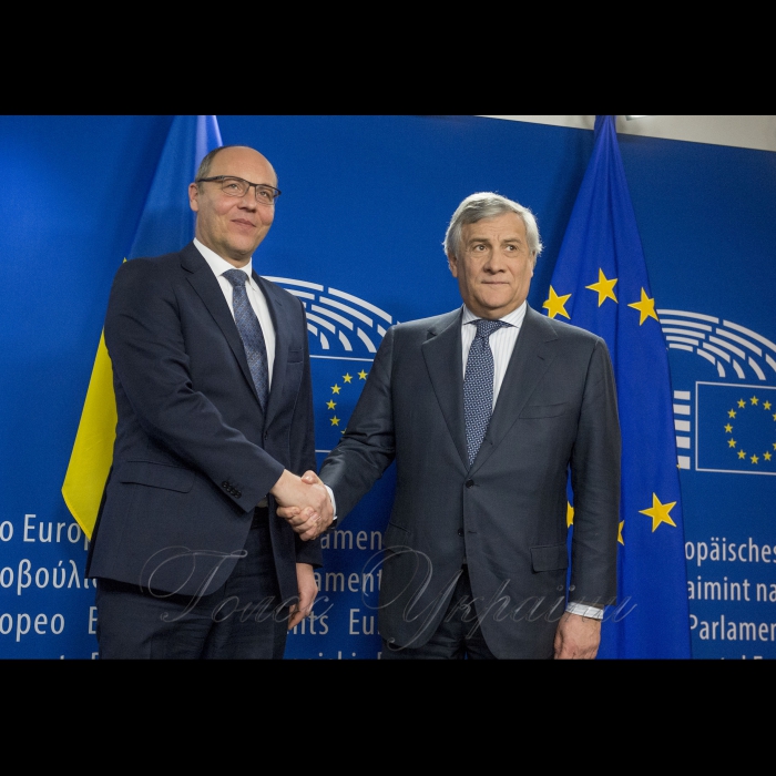 27 листопада 2018 робочий візит Голови Верховної Ради України Андрія Парубія до інституцій Європейського Союзу, НАТО та Королівства Бельгія.
Зустріч Голови Верховної Ради України А.Парубія з Президентом Європейського Парламенту Антоніо Таяні.
