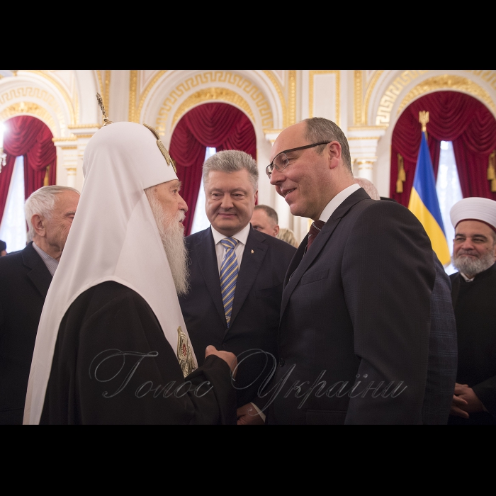 22 січня 2019 урочистості у Маріїнському палаці з нагоди Дня Соборності України та 100-річчя проголошення Акту злуки Української Народної Республіки та Західноукраїнської Народної Республіки за участі Голови Верховної Ради України Андрія Парубія, Президента України Петра Порошенко. Патріарху Філарету присвоєно звання героя України.
