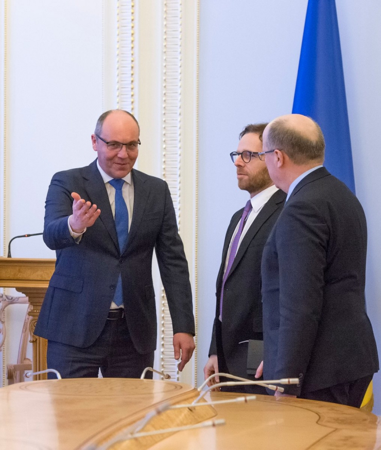 15 лютого 2019 зустріч Голови Верховної Ради України А.В.Парубія з кандидатом на посаду Генерального Секретаря Ради Європи, Прем’єр-міністром Литовської Республіки  1999-2000 та 2008-2012 років А.Кубілюсом.