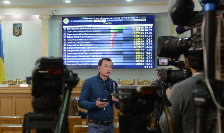 Прес-конференція за участю Голови Центральної виборчої Комісії Тетяни Сліпачук, заступників Голови, секретаря Комісії та членів Комісії щодо попередніх підсумків голосування з виборів Президента України.