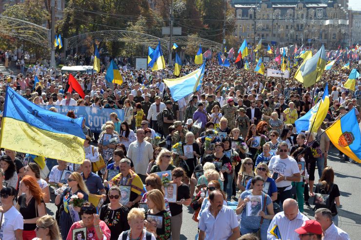 У День Незалежності в Києві пройшла хода учасників російсько-української війни.