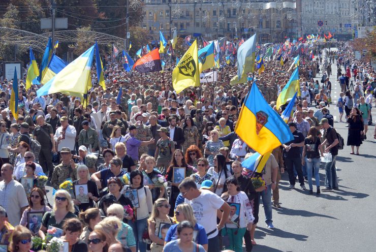У День Незалежності в Києві пройшла хода учасників російсько-української війни.