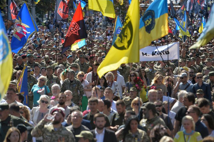 У День Незалежності в Києві пройшла хода учасників російсько-української війни.