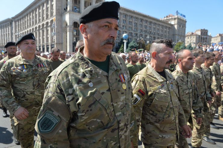 У День Незалежності в Києві пройшла хода учасників російсько-української війни.