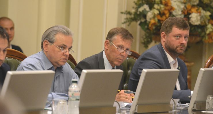 Засідання Погоджувальної ради депутатських фракцій (депутатських груп). Сергій Рахманін (Г), Сергій Соболєв (Б), Олександр Корнієнко (СН) 