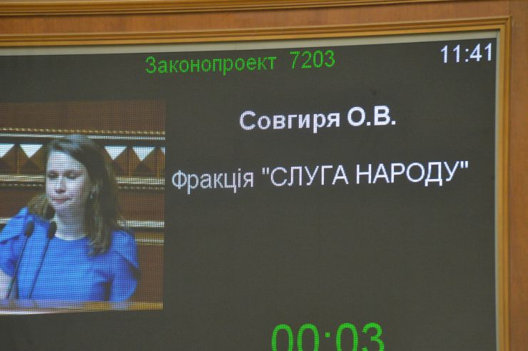 Друга сесія Верховної Ради України дев'ятого скликання Голова Верховної Ради України Дмитро Разумков оголосив, що у засіданні беруть участь Президент України Володимир Зеленський, Прем’єр міністр України Олексій Гончарук, члени Уряду, керівники центральних органів виконавчої влади, керівники судової гілки влади, присутні посадові особи, яких Верховна Рада обирає, призначає і надає згоду на призначення на посаду, представники громадських організацій. Верховна Рада прийняла в цілому Закон «Про внесення змін до статті 80 Конституції України (щодо недоторканності народних депутатів України)» (7203). За це рішення проголосували 373 народних депутати. Совгиря