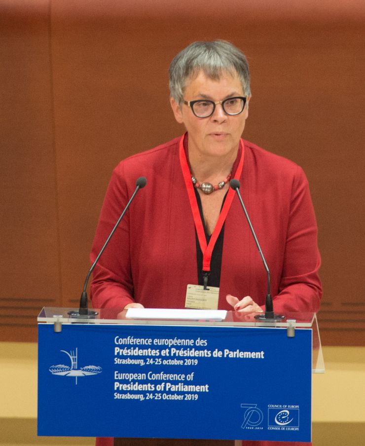 Робочий візит української делегаціі на чолі з Головою Верховної Ради України Дмитром Разумковим до Французької Республіки для участі в Європейській конференції голів парламентів держав-членів  Ради Європи.

Участь Голови Верховної Ради України Дмитра Разумкова у відкритті Європейської конференції голів парламентів держав-членів Ради Європи (Зала засідань Асамблеї). Вітальне слово Президента Парламентської асамблеї Ради Європи ПАРЄ Ліліан Морі Паск'є
