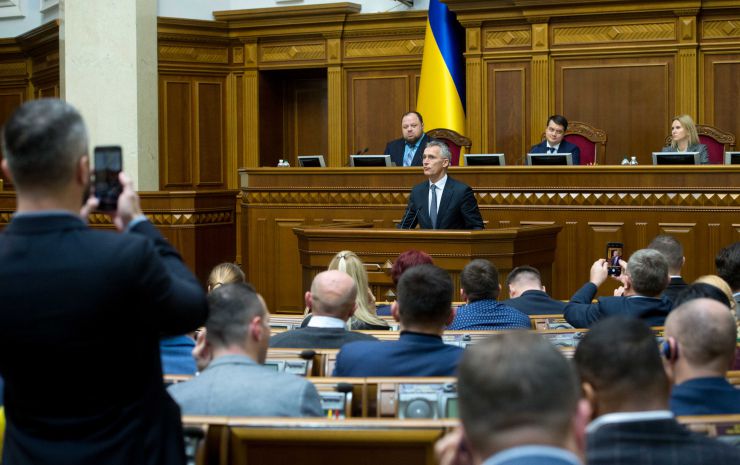 Пленарне засідання Верховної Ради України.
Виступ Генерального Секретаря НАТО Йенса Столтенберга у сесійній залі Верховної Ради України. Стефанчук , Разумков, Кондратюк
