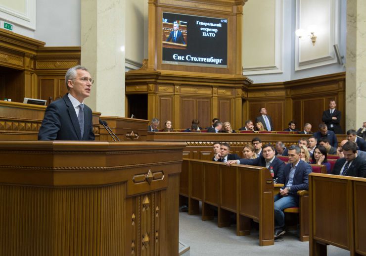 Пленарне засідання Верховної Ради України.
Виступ Генерального Секретаря НАТО Йенса Столтенберга у сесійній залі Верховної Ради України
