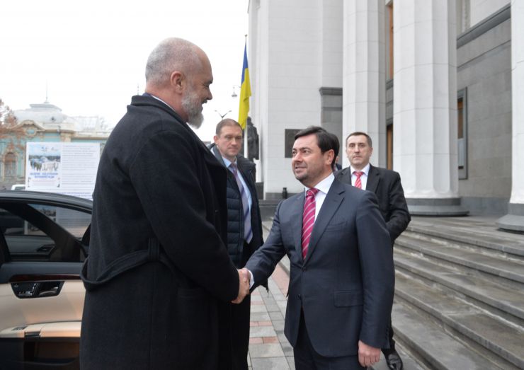 Голова Верховної Ради України Дмитро Разумков зустрівся з  Прем’єр-міністром, міністром європейських і закордонних справ Республіки Албанія, чинним Головою ОБСЄ Еді Рамою. В. Штучний 