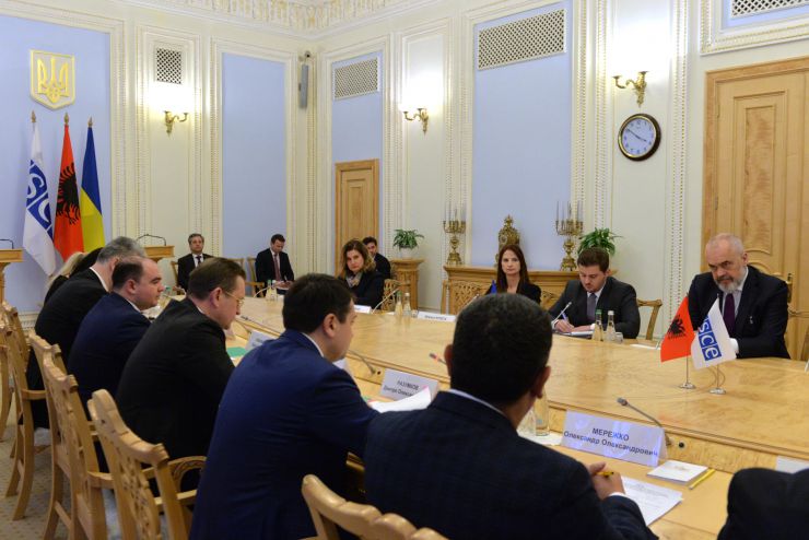Голова Верховної Ради України Дмитро Разумков зустрівся з  Прем’єр-міністром, міністром європейських і закордонних справ Республіки Албанія, чинним Головою ОБСЄ Еді Рамою 