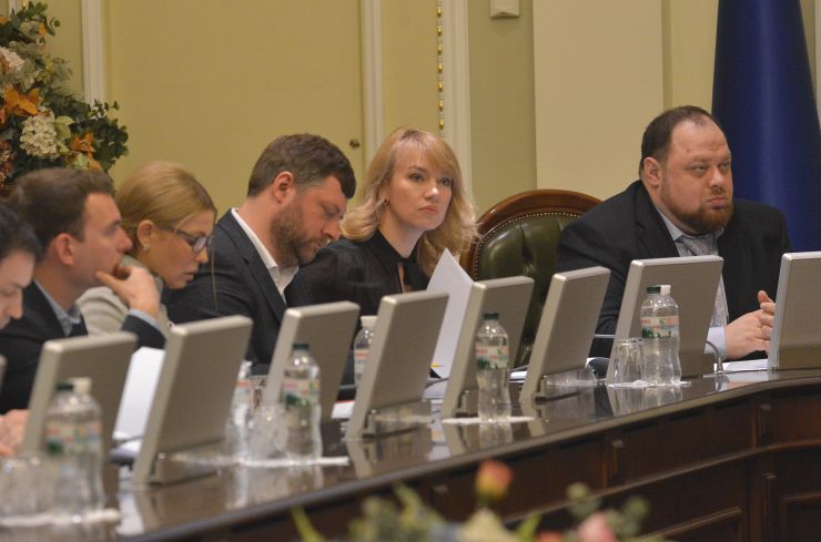 Засідання Погоджувальної ради у Верховній Раді України. Ярослав Железняк (ГОЛОС)Юлія Тимошенко(Б) Олександр Корнієнко (СН)Олена Шуляк Руслан Стефанчук