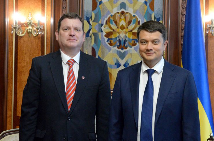 Зустріч Голови Верховної Ради України Дмитра Разумкова з послом Республіки Латвія в Україні Юрісом Пойкансом