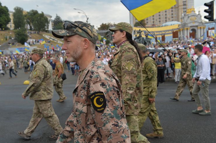 У Києві з нагоди Дня Незалежності України пройшов Марш захисників України.