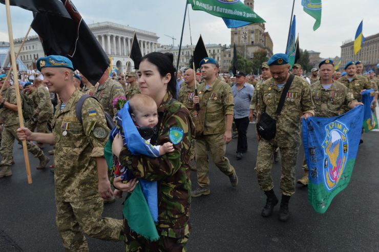 У Києві з нагоди Дня Незалежності України пройшов Марш захисників України.