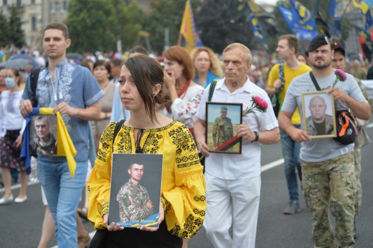 У Києві з нагоди Дня Незалежності України пройшов Марш захисників України.