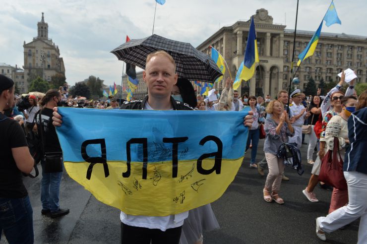 У Києві з нагоди Дня Незалежності України пройшов Марш захисників України.