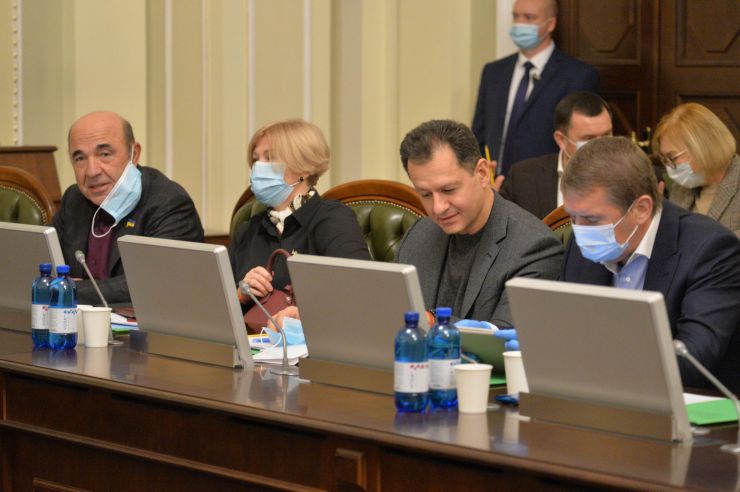 Засідання Погоджувальної ради депутатських фракцій (депутатських груп) Верховної Ради України. Вадим Рабінович -ОПЗЖ, Ірина Геращенко -ЄС, Тарас Батенко -За майбутнє, Олег Кулініч -Довіра 