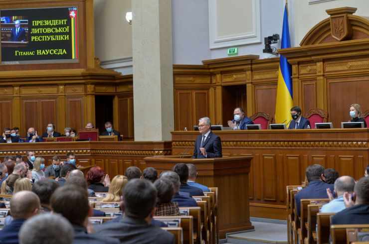 Пленарне засідання Верховної Ради України. Виступ у Верховній Раді України Президента Литовської Республіки Гітанаса Наусєди.
