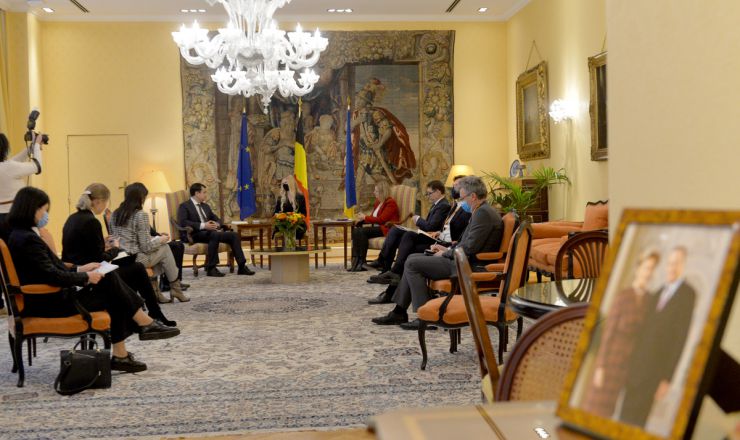 Робочий візит Голови Верховної Ради України Дмитра Разумкова до Королівства Бельгія, інституцій Європейського Союзу, НАТО та Великого Герцогства Люксембург. Зустріч з Головою Палати Представників Бельгії Еліан Тільйо.