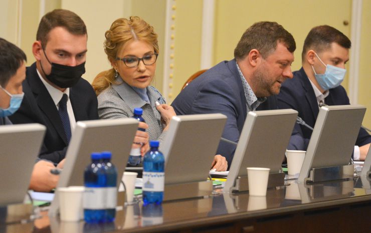 Засідання Погоджувальної ради депутатських фракцій (депутатських груп) у ВР. Ярослав Железняк ГОЛОС Юлія Тимошенко Б Олександр Корнієнко СН Василь Мокан СН 