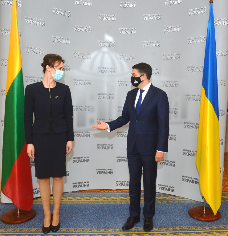 Зустріч. Голови Верховної Ради України Дмитра Разумкова з Головою Сейму Литовської Республіки Вікторією Чміліте-Нільсен.