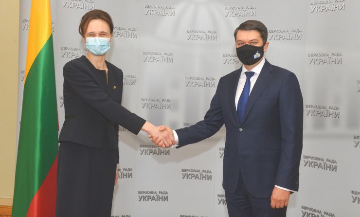 Зустріч. Голови Верховної Ради України Дмитра Разумкова з Головою Сейму Литовської Республіки Вікторією Чміліте-Нільсен.