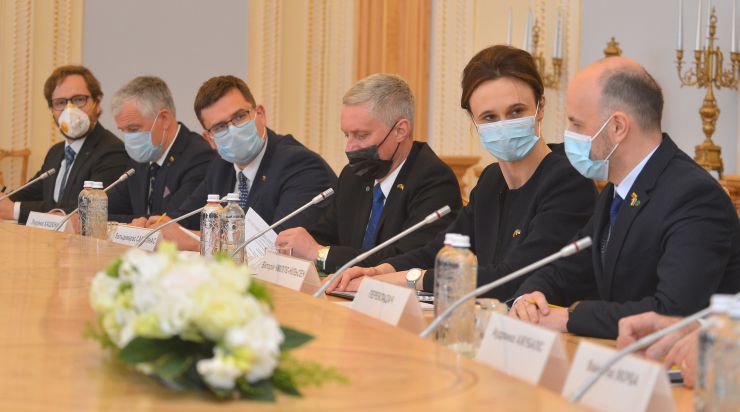 Зустріч. Голови Верховної Ради України Дмитра Разумкова з Головою Сейму Литовської Республіки Вікторією Чміліте-Нільсен.