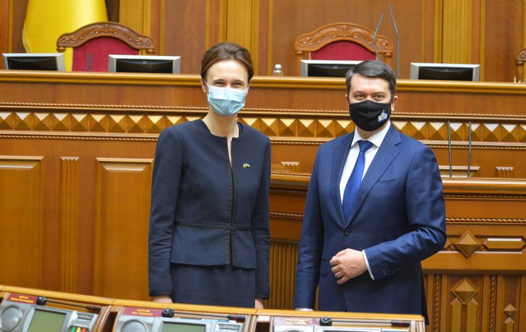 Зустріч. Голови Верховної Ради України Дмитра Разумкова з Головою Сейму Литовської Республіки Вікторією Чміліте-Нільсен.