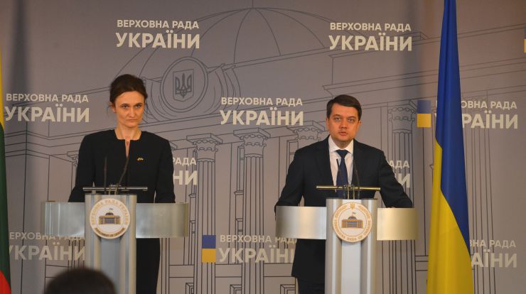Зустріч. Голови Верховної Ради України Дмитра Разумкова з Головою Сейму Литовської Республіки Вікторією Чміліте-Нільсен.