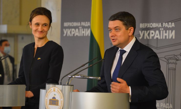 Зустріч. Голови Верховної Ради України Дмитра Разумкова з Головою Сейму Литовської Республіки Вікторією Чміліте-Нільсен.