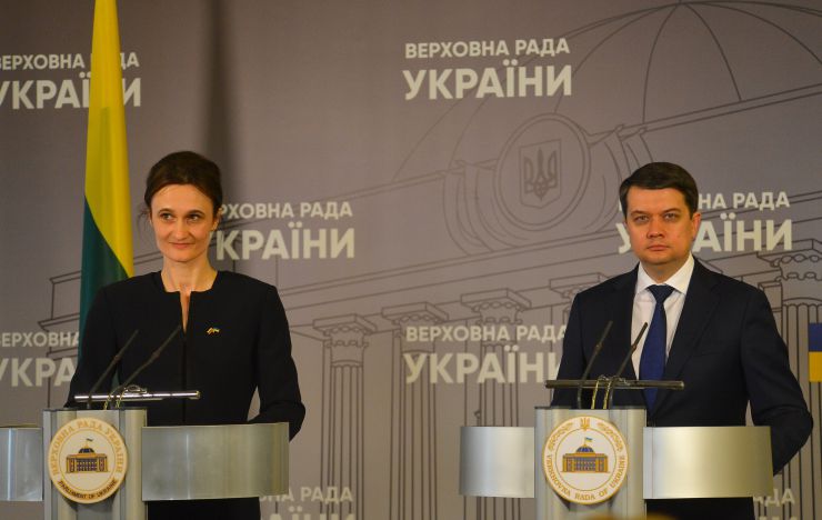 Зустріч. Голови Верховної Ради України Дмитра Разумкова з Головою Сейму Литовської Республіки Вікторією Чміліте-Нільсен.