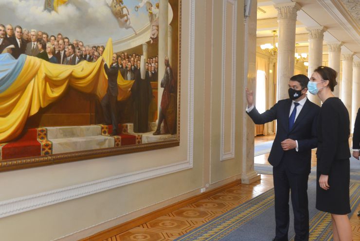 Зустріч. Голови Верховної Ради України Дмитра Разумкова з Головою Сейму Литовської Республіки Вікторією Чміліте-Нільсен.
