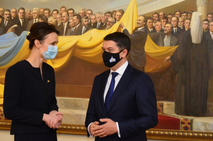 Зустріч. Голови Верховної Ради України Дмитра Разумкова з Головою Сейму Литовської Республіки Вікторією Чміліте-Нільсен.