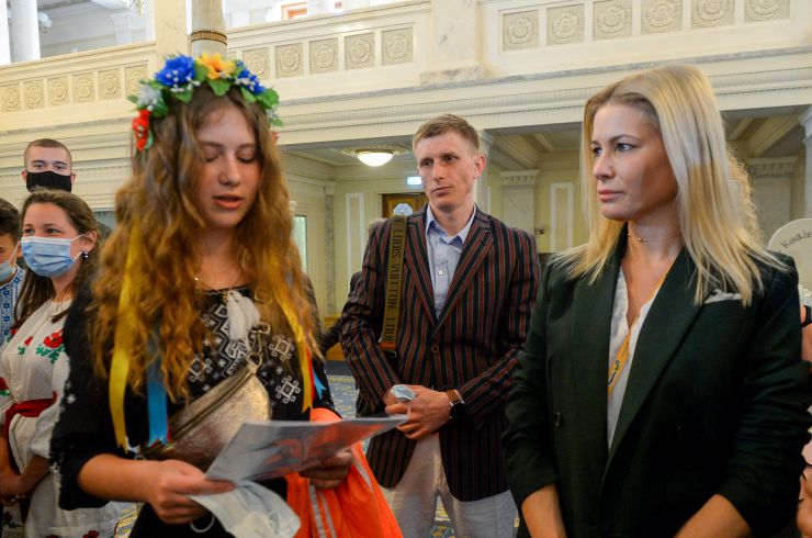 Голова Верховної Ради України Дмитро Разумков,  Перший заступник Голови Верховної Ради України Руслан Стефанчук зустрілися з дітьми зі сходу України на екскурсії в Верховній Раді України